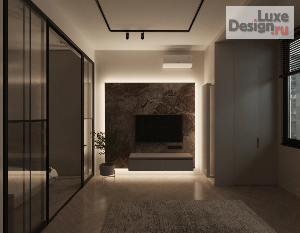 Дизайн интерьера однокомнатной квартиры " Квартиры 45м2 в ЖК Новочеремушкинская 17" (фото 2)