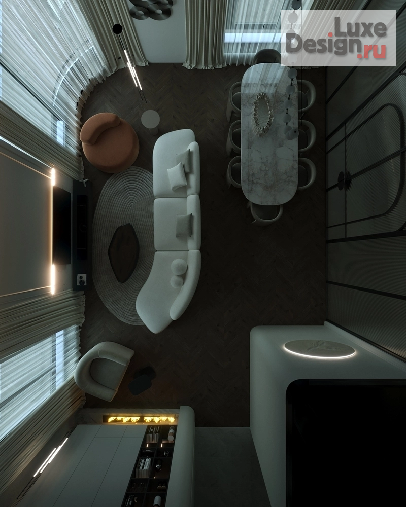 Дизайн интерьера четырехкомнатной квартиры "Павелецкая сити г.Москва" (фото 31)