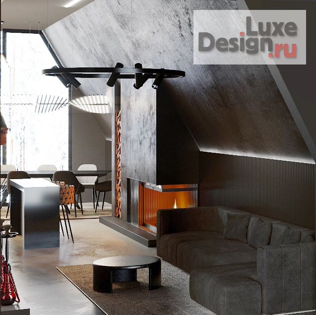 Дизайн интерьера частного дома "Дом для отдыха в Сибири" (фото 1) от дизайнера Екатерина Осипова Дизайн интерьера частного дома "Дом для отдыха в Сибири" (фото 1)