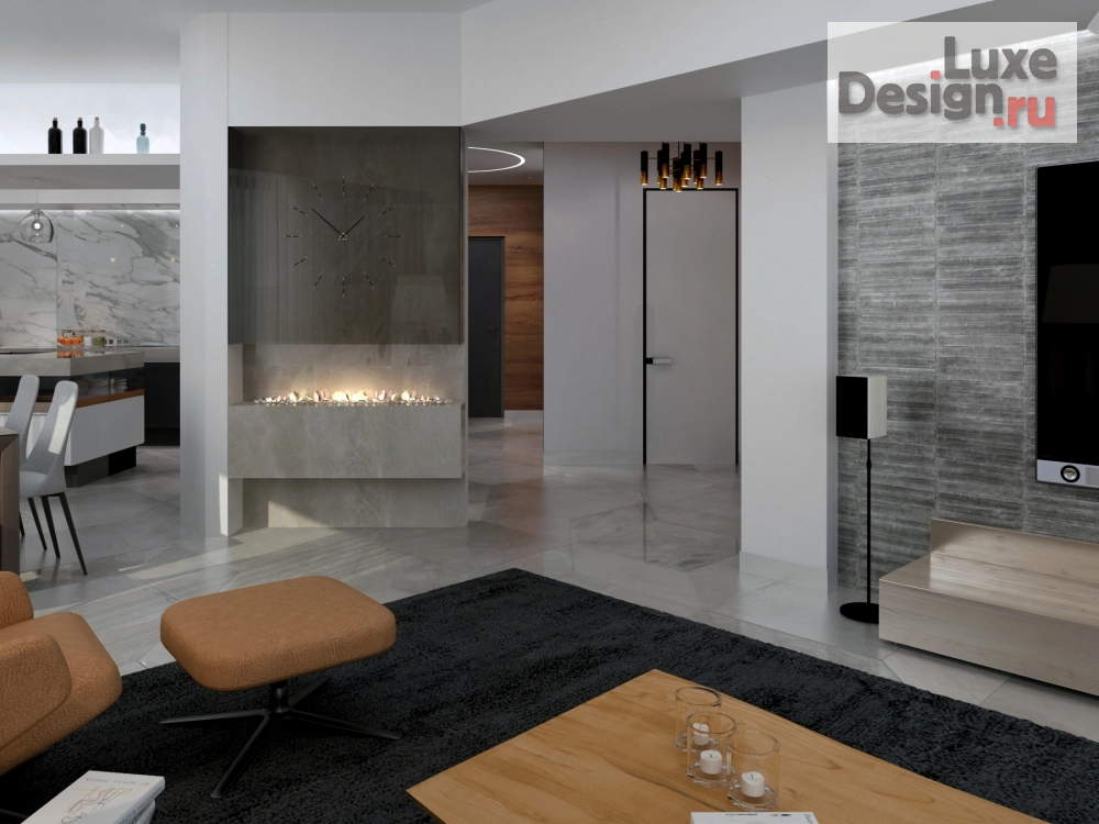 Дизайн интерьера трехкомнатной квартиры "Дизайн-проект 3-х ком. квартиры г. Иркутск" (фото 6)