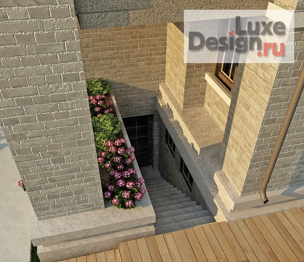 Частная архитектура "Проект загородного дома с баней  в стиле Л.Райта  650м.кв." (фото 11)