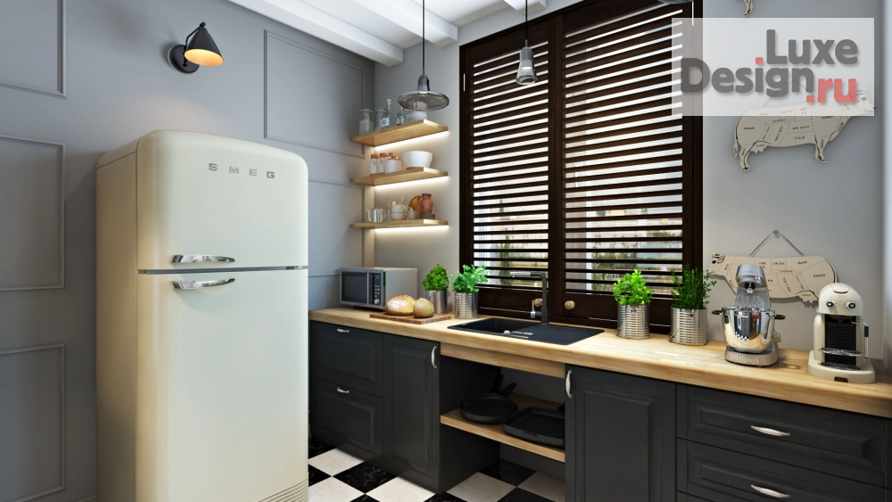 Дизайн интерьера двухкомнатной квартиры "квартира в Оружейном переулке" (фото 2)