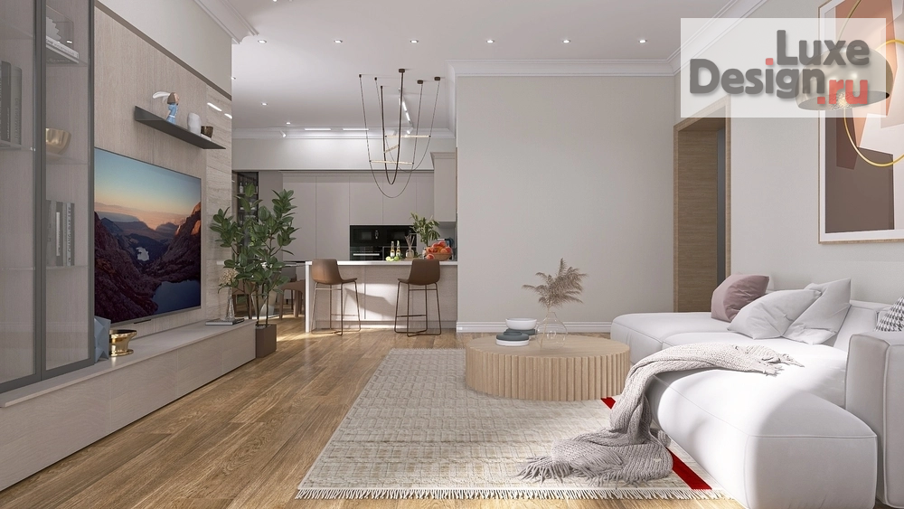 Дизайн интерьера гостиной "Гостиная с открытой кухней" (фото 2)