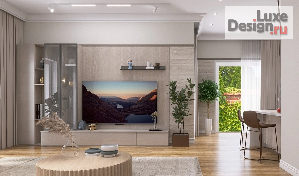 Дизайн интерьера гостиной "Гостиная с открытой кухней" (фото 1)