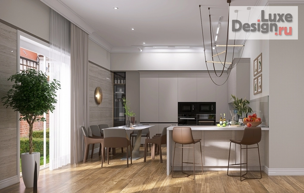 Дизайн интерьера гостиной "Гостиная с открытой кухней" (фото 5)