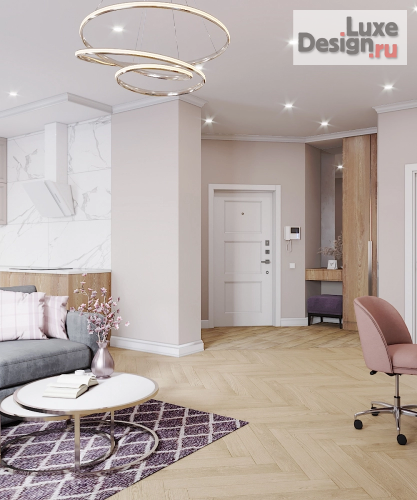 Дизайн интерьера двухкомнатной квартиры "Дизайн интерьера жк Ньютон" (фото 7)