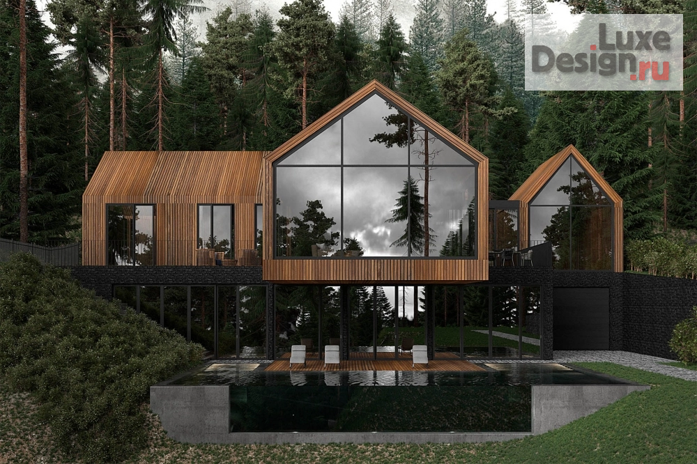Частная архитектура "Дом в сосновом лесу, 350 м2" (фото 2)