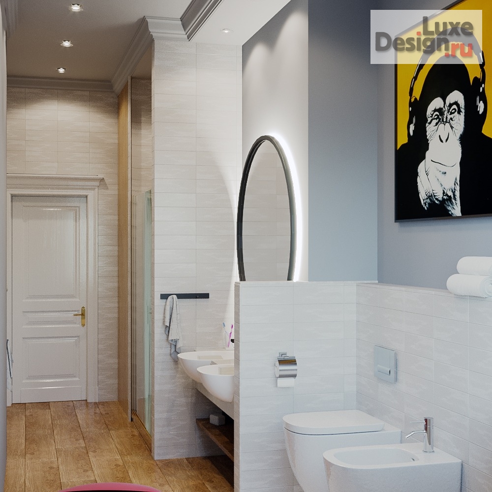 Дизайн интерьера ванной "санузел" (фото 5)
