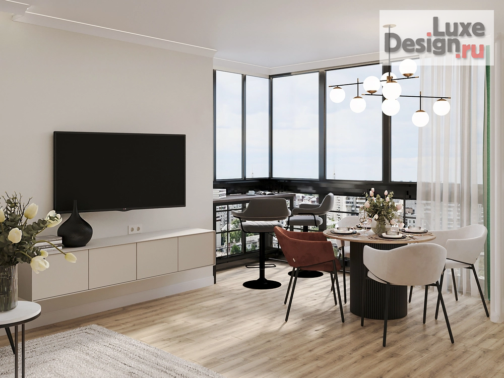 Дизайн интерьера двухкомнатной квартиры "Дизайн интерьера двухкомнатной квартиры для сдачи в аренду. " (фото 1)