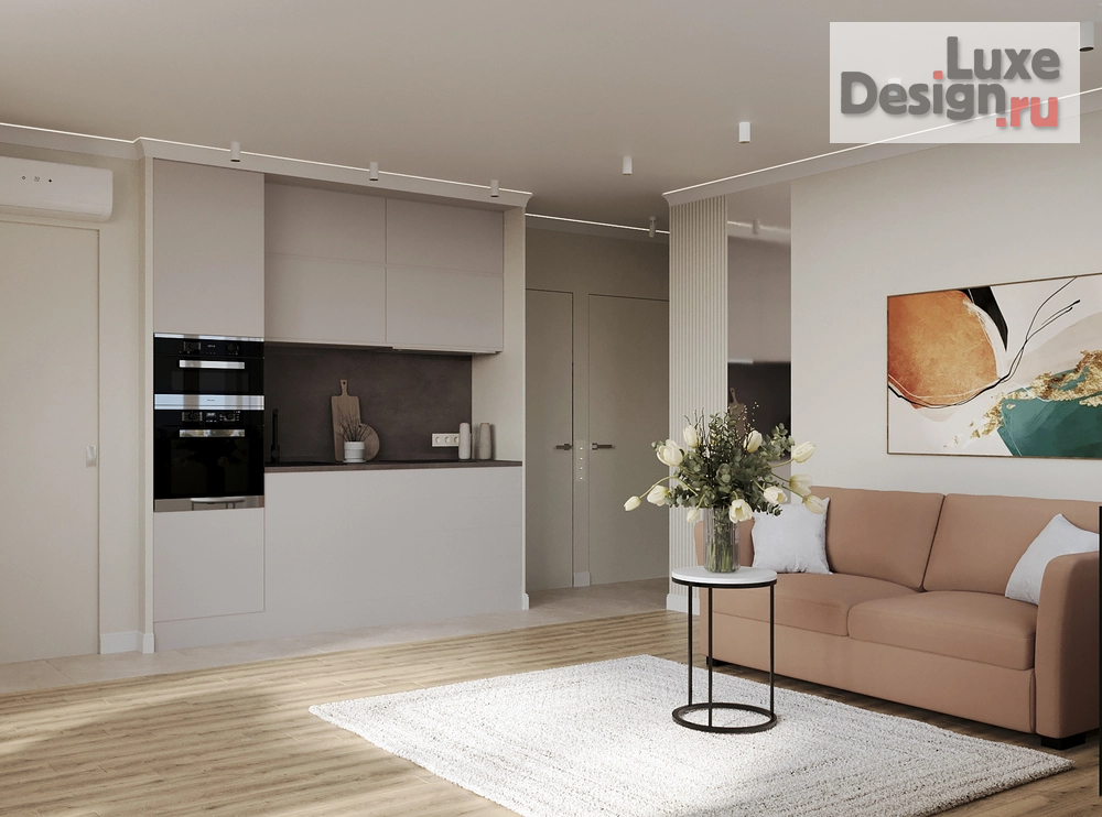 Дизайн интерьера двухкомнатной квартиры "Дизайн интерьера двухкомнатной квартиры для сдачи в аренду. " (фото 2)