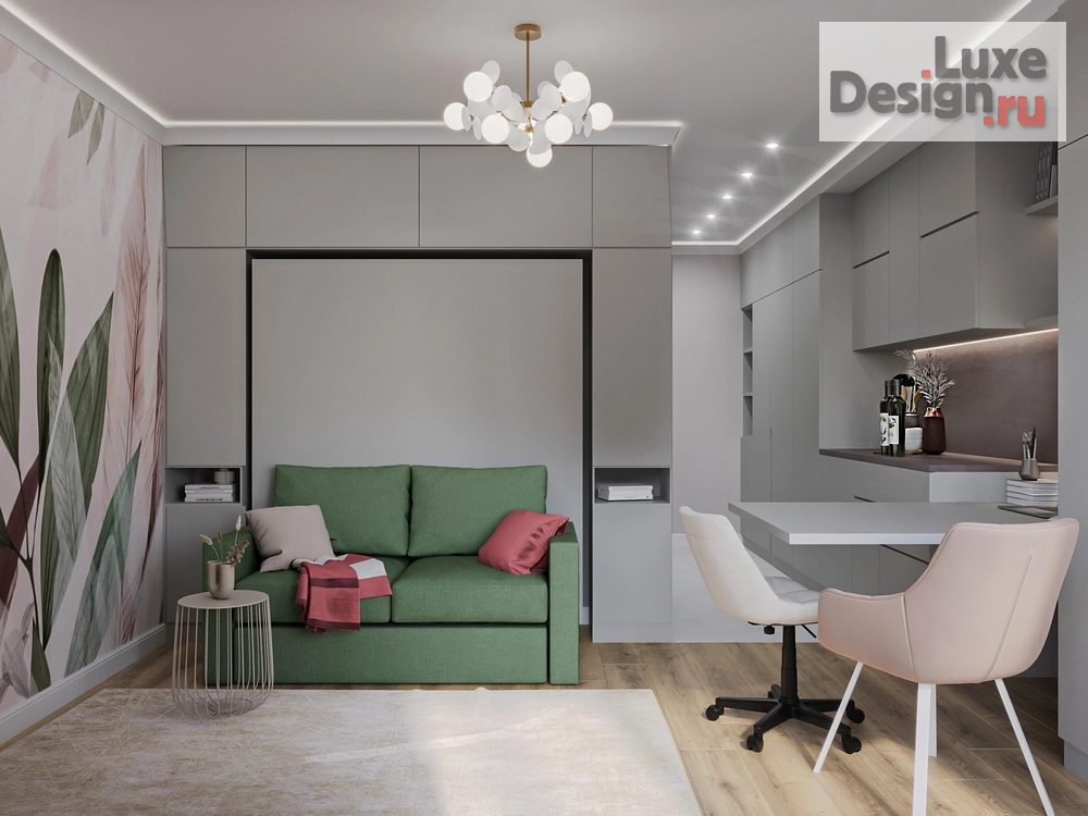 Дизайн интерьера квартиры студии "Дизайн интерьера Студии для сдачи в аренду. " (фото 1)