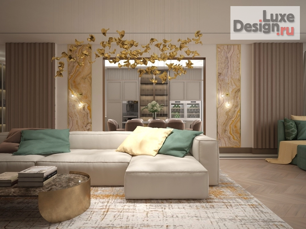 Дизайн интерьера четырехкомнатной квартиры "Квартира 160 кв.м. с элементами ар деко " (фото 6)