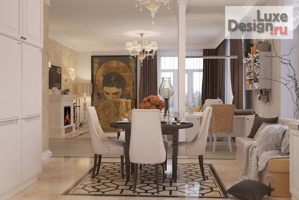 Дизайн интерьера загородного дома "Частный дом для семейной пары в классическом стиле. " (фото 4)