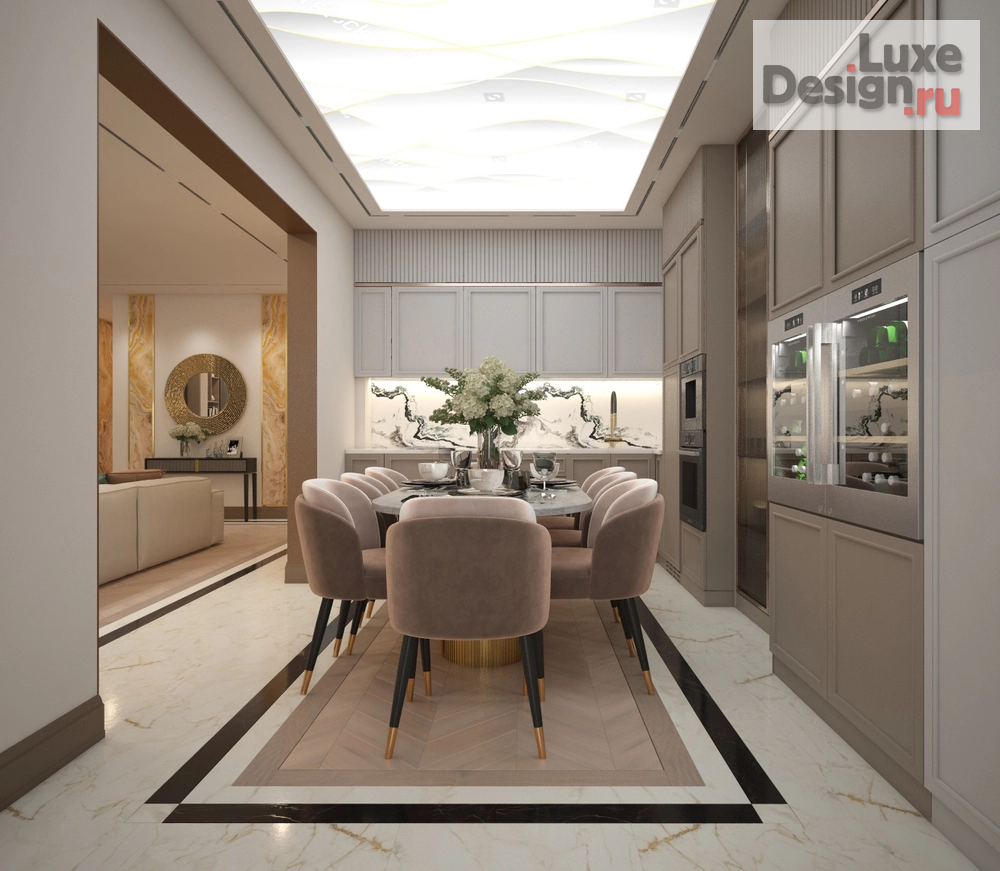 Дизайн интерьера четырехкомнатной квартиры "Квартира 160 кв.м. с элементами ар деко " (фото 7)