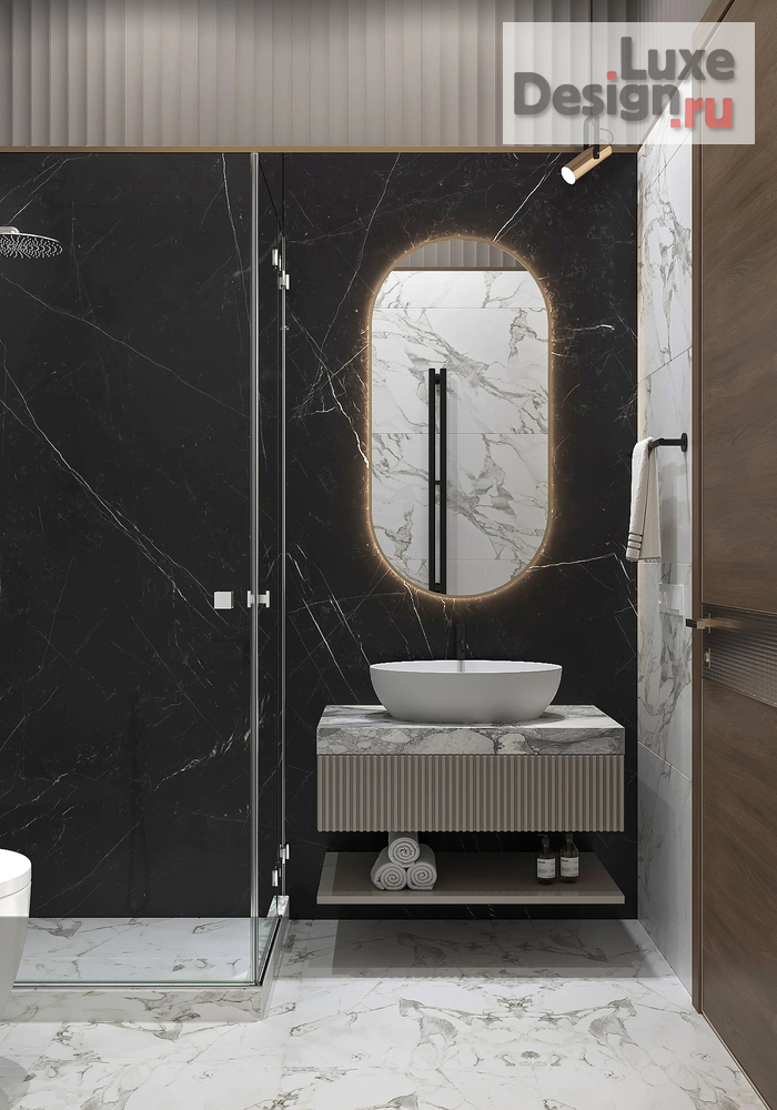 Дизайн интерьера квартиры студии "Гостевой санузел в ЖК Lucky" (фото 1)