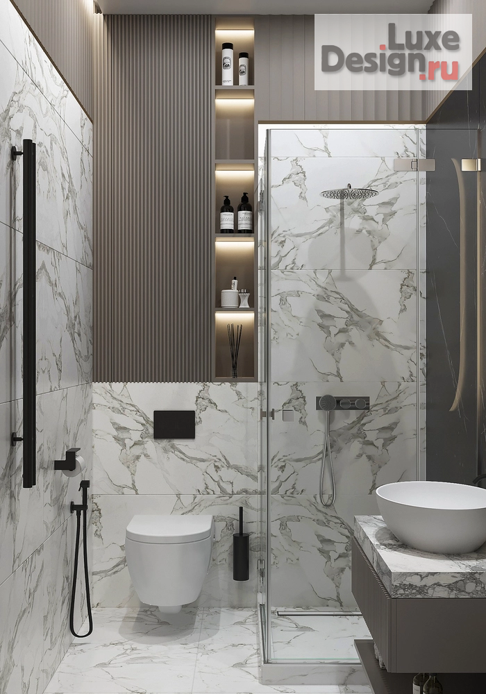 Дизайн интерьера квартиры студии "Гостевой санузел в ЖК Lucky" (фото 2)