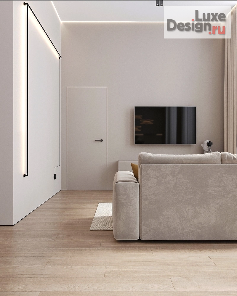 Дизайн интерьера двухкомнатной квартиры "Квартира в стиле минимализм Жк. Project 6\3" (фото 4) от дизайнера Студия дизайна и ремонта Katushhha Дизайн интерьера двухкомнатной квартиры "Квартира в стиле минимализм Жк. Project 6\3" (фото 4)