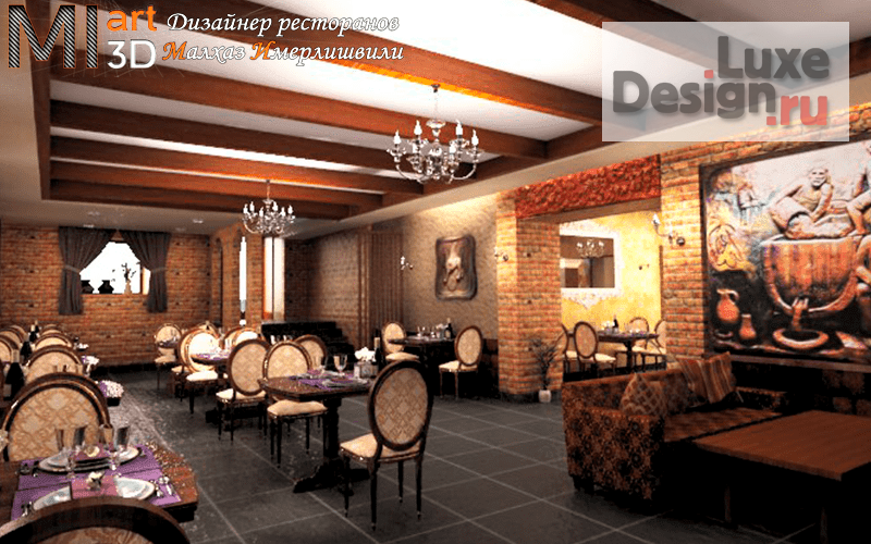 Дизайн интерьера ресторана "3D визуализация ресторана Алаверди" (фото 5)
