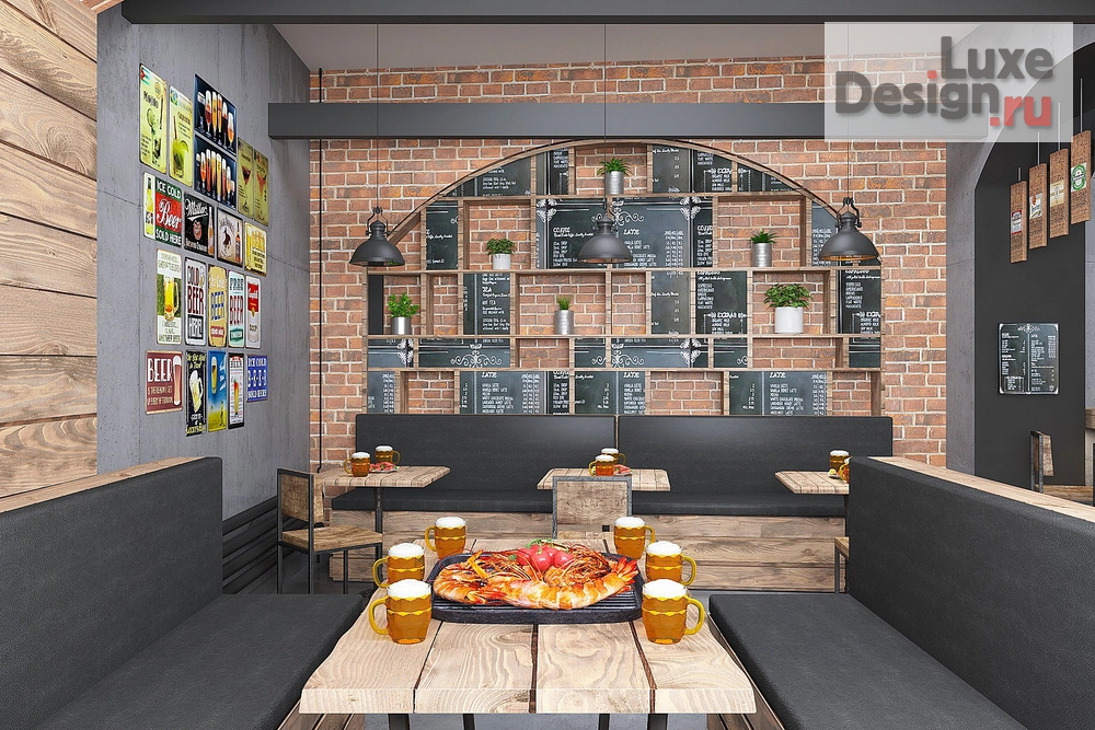 Дизайн интерьера кафе "Пивной Бар на Рождественской." (фото 10)