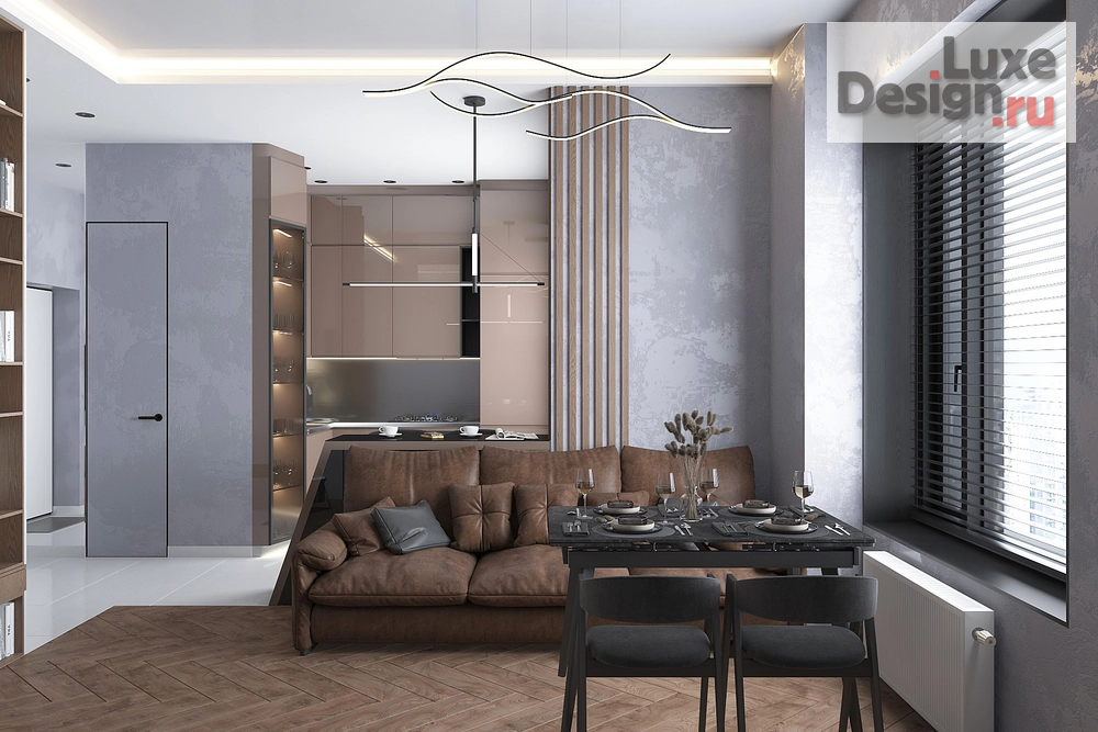 Дизайн интерьера двухкомнатной квартиры "Фактура" (фото 12)