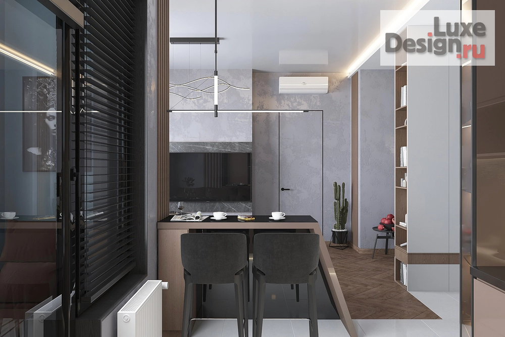 Дизайн интерьера двухкомнатной квартиры "Фактура" (фото 6)