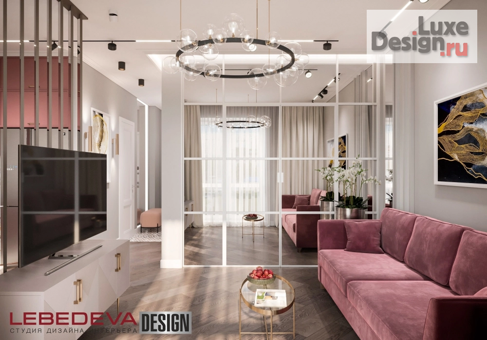 Дизайн интерьера однокомнатной квартиры "КВАРТИРА 42 М.КВ. ГОРОД МОСКВА." (фото 2)