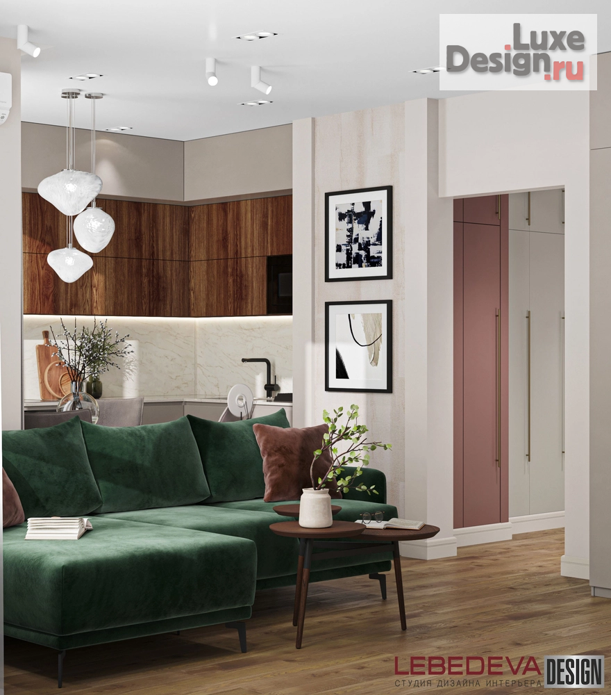 Дизайн интерьера трехкомнатной квартиры "КВАРТИРА В ПОДМОСКОВЬЕ  67 М.КВ." (фото 3)