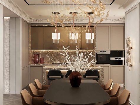 Дизайн интерьера коттеджа в Москве "Дизайн интерьера дома, коттеджный посёлок Довиль, 480 м2"