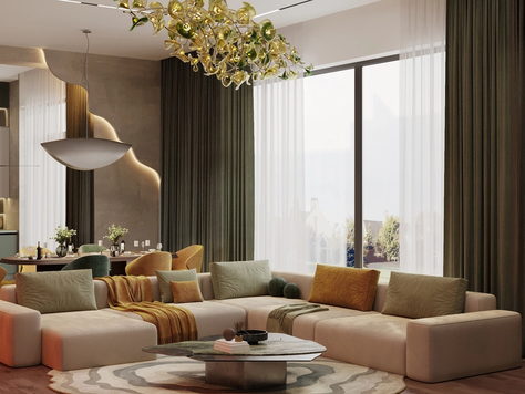 Дизайн интерьера коттеджа в Москве "Дизайн интерьера дома 250 м² в КП «Новогорск Клаб»"