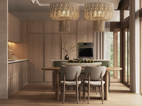 Дизайн интерьера Частного дома в Москве "Дизайн интерьера дома в стиле Japandi кп Новая жизнь. 150 м2"