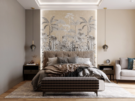 Дизайн интерьера спальни в Москве "Спальня с открытым гардеробом"