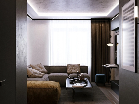 Дизайн интерьера в Москве "ЖК «The MID» – 126 кв.м., современный темный"