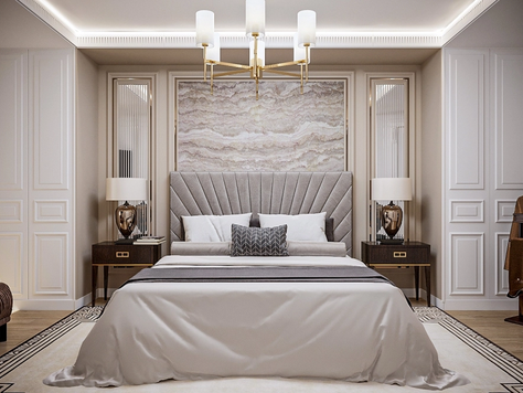 Дизайн интерьера в Москве "Спальня в современной классике"