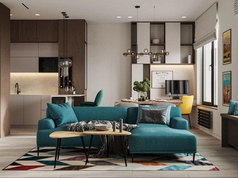 Дизайн интерьера двухкомнатной квартиры в Москве "ЖК Shome. Квартира для молодой семьи "