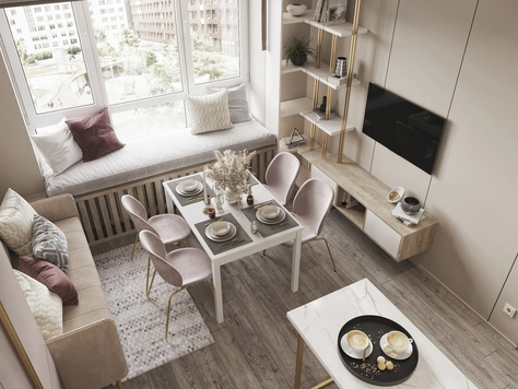 Дизайн интерьера двухкомнатной квартиры в Москве "Квартира в ЖК Фреш"