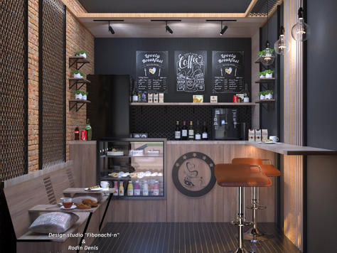 Дизайн интерьера кафе в Москве "Кафе в стиле Loft."