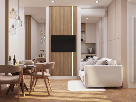 Дизайн интерьера однокомнатной квартиры в Москве "КАК 40кв.м. ПРЕВРАТИТЬ В ПОНАСТОЯЩЕМУ «УДОБНО ЖИТЬ»"