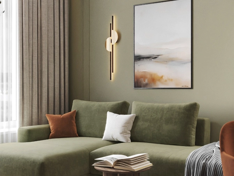 Дизайн интерьера гостиной в Москве "Дизайн-проект гостиной в оливковых тонах"