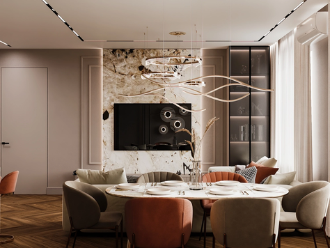 Дизайн интерьера трехкомнатной квартиры в Москве "Современная квартира в ЖК "Символ""