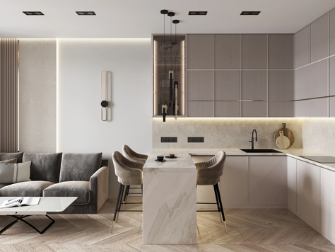 Дизайн интерьера трехкомнатной квартиры в Москве "Квартира в современном стиле"