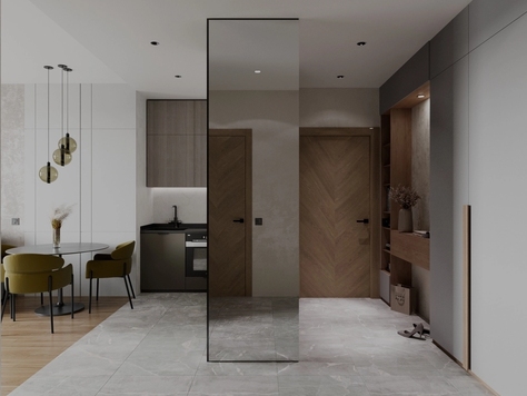 Дизайн интерьера двухкомнатной квартиры в Москве "Квартира для семьи из трёх человек"