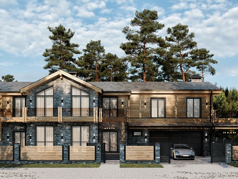 Частная архитектура в Москве "Загородный дом в стиле шале"