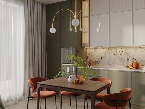 Дизайн интерьера в Москве "КВАРТИРА С РАСТИТЕЛЬНЫМ ДИЗАЙНОМ 42 м2"