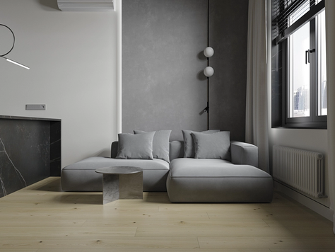 Дизайн интерьера в Москве "Апартаменты в ЖК "Серебряный фонтан" в стиле минимализм"