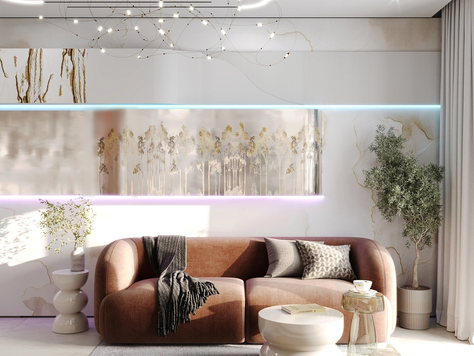 Дизайн интерьера однокомнатной квартиры в Москве "Проект 1-комнатной квартиры МЫ МЕЧТАТЕЛИ PROJECT"