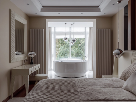 Дизайн интерьера ванной в Москве "Джакузи на лоджии спальни"
