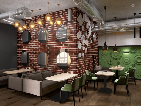 Дизайн интерьера в Москве "Кафе "Галерея вкуса""