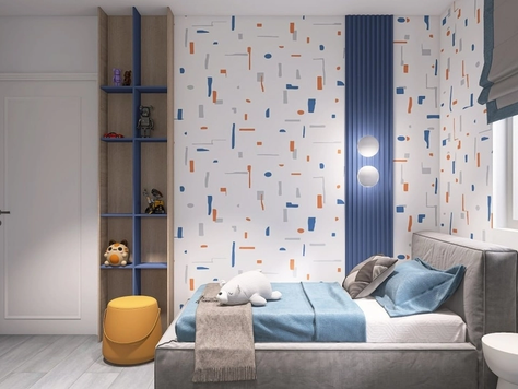 Дизайн интерьера комнаты в Москве "Яркая детская "