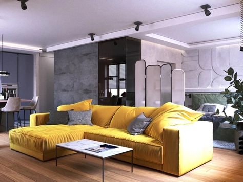 Дизайн интерьера квартиры-студии в Москве "Be happy "