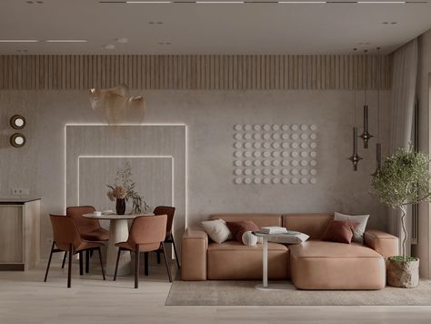 Дизайн интерьера однокомнатной квартиры в Москве "ЖК "Чёрная речка""